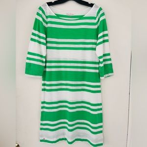 EUC Lilly Pulitzer Marlowe green striped dress Large